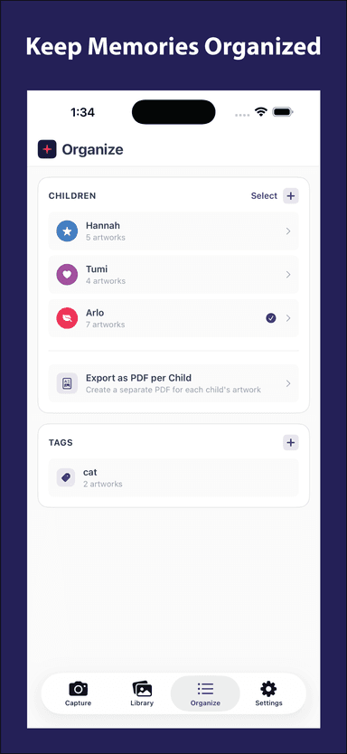 Keep memories organized